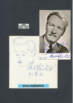 2  x  Karl Schönböck † 2001   Film & TV  Autogrammkarte & Blatt  original signiert 