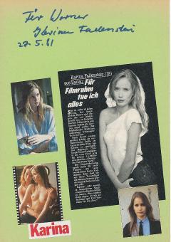 Karina Fallenstein   Nackt  Film & TV Autogramm Karte original signiert 