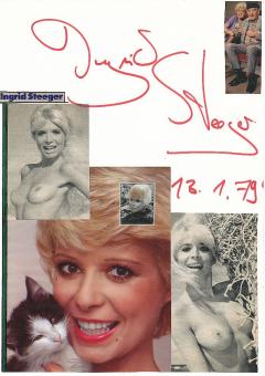 Ingrid Steeger   Nackt  Film & TV Autogramm Karte original signiert 