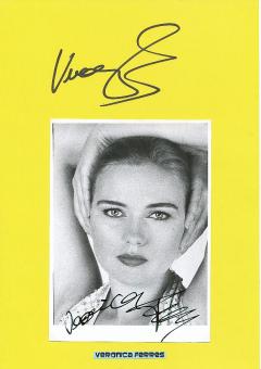 2  x  Veronica Ferres  Film &  TV Autogramm Foto + Karte original signiert 