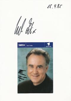 2  x  Kurt Felix † 2012 Verstehen Sie Spaß Fernsehmoderator TV Autogrammkarte + Karte original signiert 