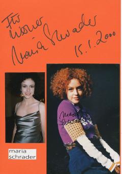 2  x  Maria Schrader  Film &  TV Autogramm Foto + Karte original signiert 