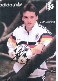 Matthias Herget   DFB  Fußball Autogramm Blatt  original signiert 