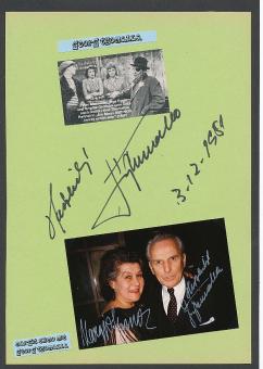 2  x  Georg Thomalla † 1999  & Margit Symo † 1992  Film &  TV Autogramm Foto + Karte original signiert 