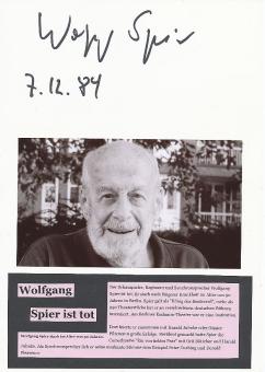 Wolfgang Spier † 2011  Film &  TV Autogramm Karte original signiert 