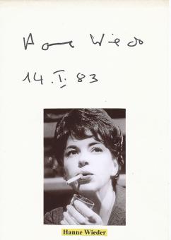 Hanne Wieder † 1990  Film &  TV Autogramm Karte original signiert 