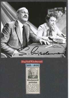 Siegfried Wischnewski † 1989  Film  &  TV Autogramm Foto  original signiert 