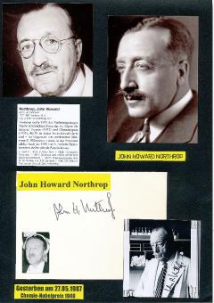 2  x  John Howard Northrop † 1987  USA  Nobelpreis 1946  Chemie  Autogramm Karte original signiert 