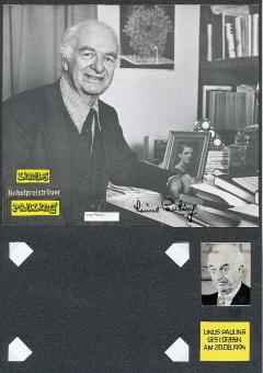 Linus Pauling † 1994 USA Nobelpreis 1954 Chemie  Autogrammkarte original signiert 