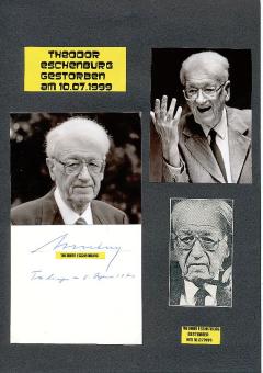 Theodor Eschenburg † 1999 Politikwissenschaftler & Staatsrechtler  Autogramm Karte original signiert 