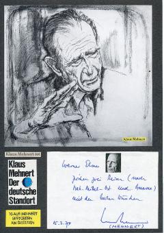 Klaus Mehnert † 1984  Journalist & Publizist  Autogramm Blatt original signiert 