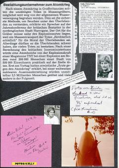 Petra Kelly † 1992  Politik  Gründungsmitglied der Partei Die Grünen  Autogramm Blätter original signiert 