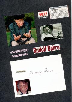 Rudolf Bahro † 1997 Politik  Philosoph, Politiker und Sozialökologe  Autogramm Karte original signiert 