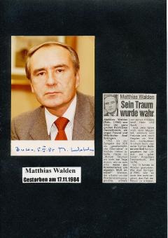 Matthias Walden † 1984  Journalist  Autor  Autogramm Foto original signiert 