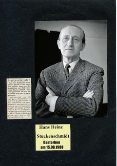 Hans Heinz Stuckenschmidt † 1988  Musikwissenschaftler Kritiker  Autogramm Foto original signiert 