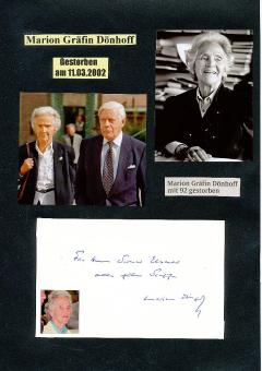 Marion Gräfin Dönhoff † 2002 Publizistinnen  Chefredakteurin  Autogramm Karte   original signiert 