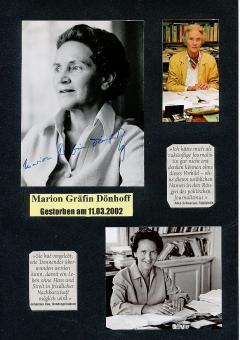 Marion Gräfin Dönhoff † 2002 Publizistinnen  Chefredakteurin  Autogramm Foto original signiert 
