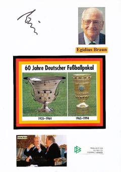Egidius Braun † 2022  DFB Präsident  Fußball Funktionär   Autogramm Karte original signiert 