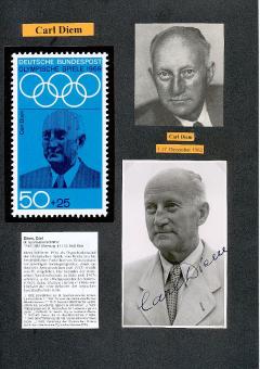 Carl Diem † 1962  NOK Olympia 1936 Sportfunktionär  Deutschland  Autogramm Karte original signiert 