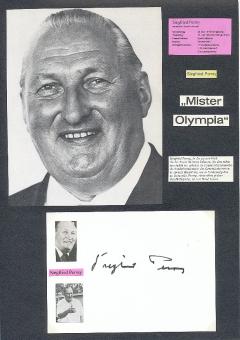 Siegfried Perrey † 1984  Mister Olympia  Deutschland Sportfunktionär  Autogramm Karte original signiert 