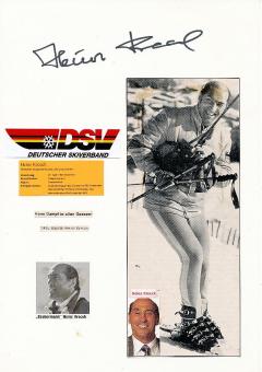 Heinz Krecek † 2014  DSV  Präsident  Ski Deutschland Sportfunktionär  Autogramm Karte original signiert 