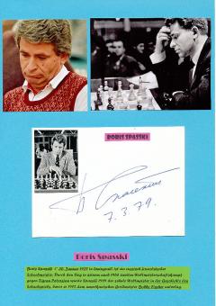 Boris Spasski  Rußland Schach Weltmeister 1969  Autogramm Karte original signiert 