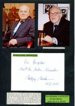 Wolfgang Unzicker † 2006   Schach Großmeister 1954  Autogramm Karte original signiert 