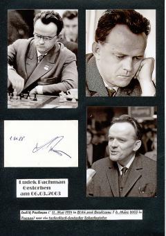 Luděk Pachman † 2003  Tschechien  Schach Großmeister 1954  Autogramm Karte original signiert 
