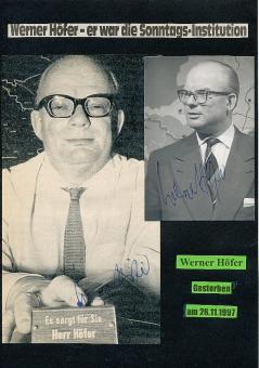 2  x  Werner Höfer † 1997  ARD TV Moderator  Autogrammkarte + Bild   original signiert 