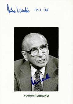 2  x  Robert Lembke † 1989  Was bin ich ?  TV  Moderator Autogramm Foto + Karte   original signiert 