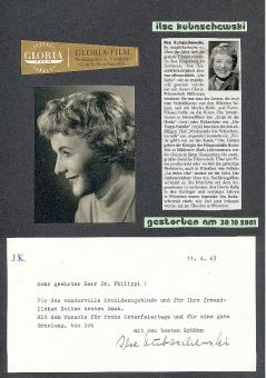 Ilse Kubaschewski † 2001  Filmproduzentin Film &  TV Autogramm Karte original signiert 