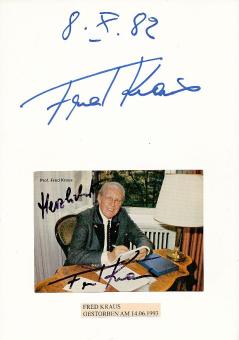 2  x  Fred Kraus † 1993  Film & TV  Autogrammkarte + Karte   original signiert 