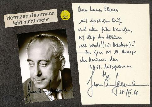 2  x  Hermann Haarmann † 1964  Film & TV  Autogrammkarte + Karte   original signiert 