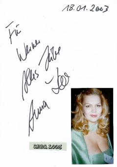 Anna Loos  Film &  TV Autogramm Karte original signiert 