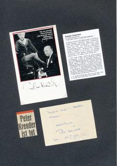 2  x  Peter Kreuder † 1981 Pianist  Komponist  Musik Autogramm Karte & Blatt original signiert 