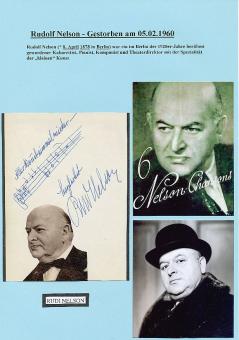 Rudolph Nelson † 1960  Noten von  Komponist  Musik Autogramm Blatt original signiert 