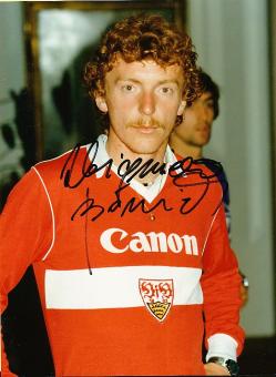Zbigniew Boniek  Polen im VFB Stuttgart Trikot  Fußball Autogramm 18 x 24 cm Foto original signiert 