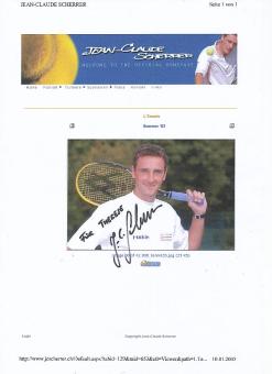 Jean Claude Scherrer  Schweiz  Tennis Autogramm Blatt  original signiert 
