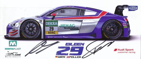 Ricardo Feller & Christopher Mies  Audi  Auto Motorsport  Autogrammkarte  original signiert 