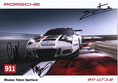 Patrick Pilet,Earl Bamber,Nick Tandy,Kevin Estre  Porsche  Auto Motorsport  Autogrammkarte  original signiert 