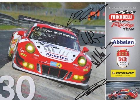 Lance David Arnold,Matt Campbell,Wolf Henzler,Alex Müller  Porsche  Auto Motorsport  Autogrammkarte  original signiert 