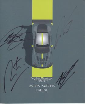 Maxime Martin,Marco Sørensen,Nicki Thim,Darren Turner  Aston Martin  Auto Motorsport  Autogrammkarte  original signiert 