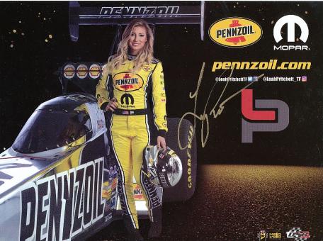 Leah Pritchett  USA Dragstar  Auto Motorsport  Autogrammkarte  original signiert 