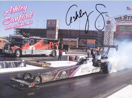 Ashley Santford  USA Dragstar  Auto Motorsport  Autogrammkarte  original signiert 