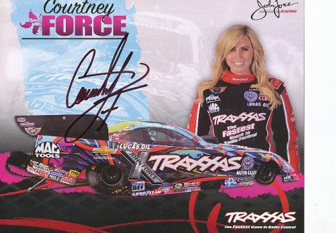 Courtney Force  USA Dragstar  Auto Motorsport  Autogrammkarte  original signiert 
