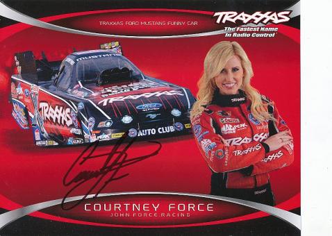 Courtney Force  USA Dragstar  Auto Motorsport  Autogrammkarte  original signiert 