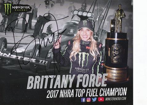 Brittany Force  USA Dragstar  Auto Motorsport  Autogrammkarte  original signiert 