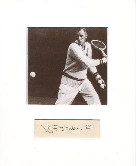 Bill Tilden † 1953  USA  Tennis Autogramm Blatt original signiert 