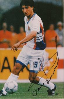 Darko Pancev  Jugoslawien WM 1990   Fußball Autogramm  27 x 18 cm Foto original signiert 