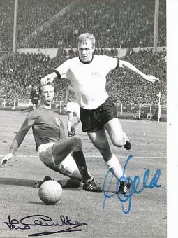 Jack Charlton † 2020  England Weltmeister WM 1966 & Siggi Held  DFB  Fußball Autogramm 16 x 21 cm Foto original signiert 